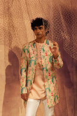 Pink Garden Indo Western - Jacket with Kurti and pants