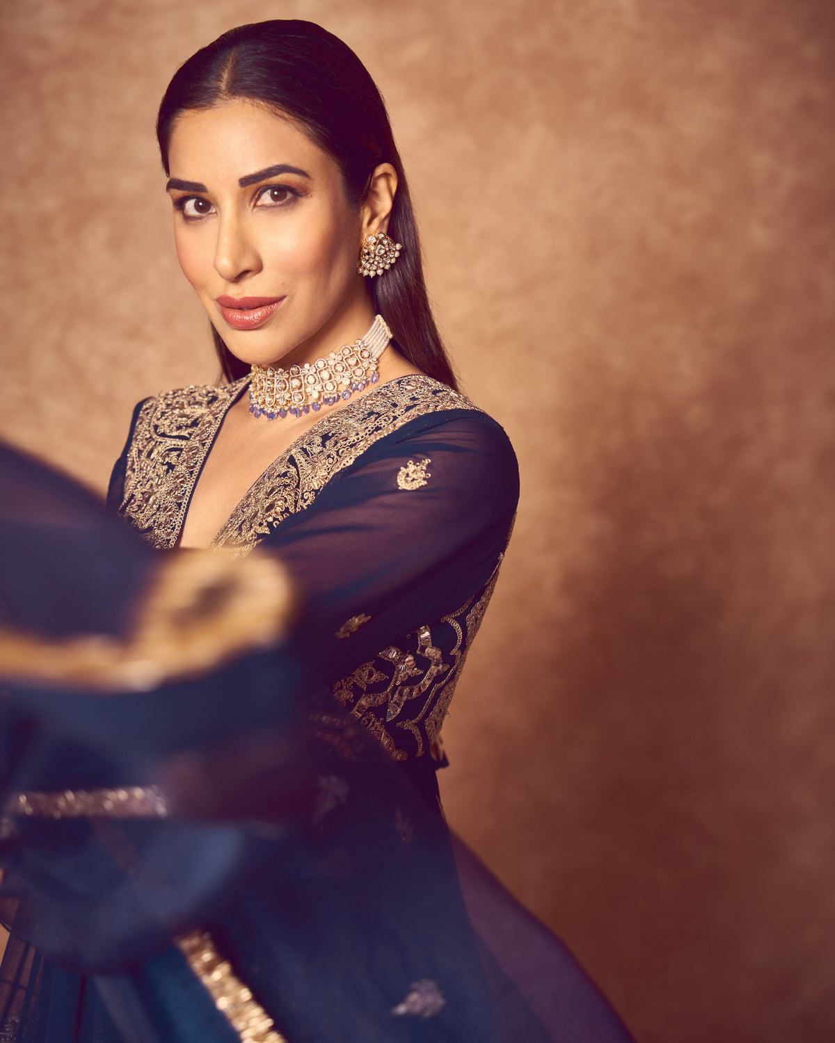 Sophie Choudry in Rukhsaar Peplum Set