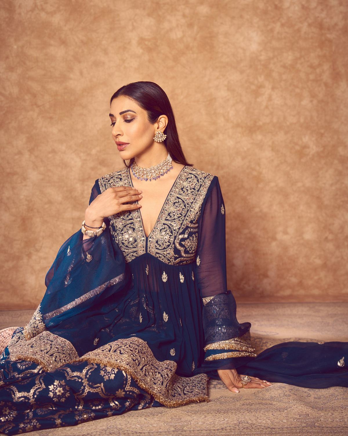 Sophie Choudry in Rukhsaar Peplum Set