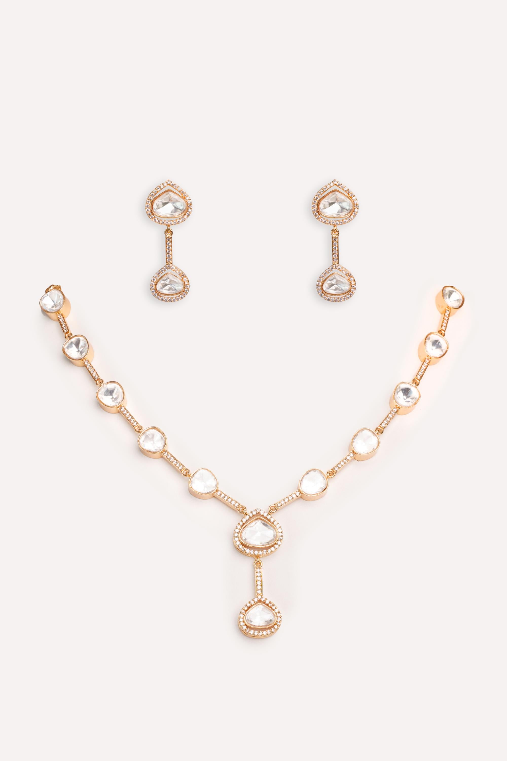 Elegant and stylish pendant necklace and earrings.
