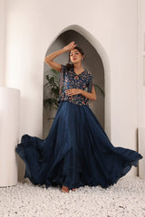 Cobalt Blue embroidered gown