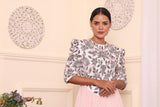 Powder Pink Gathered Dress With Pants