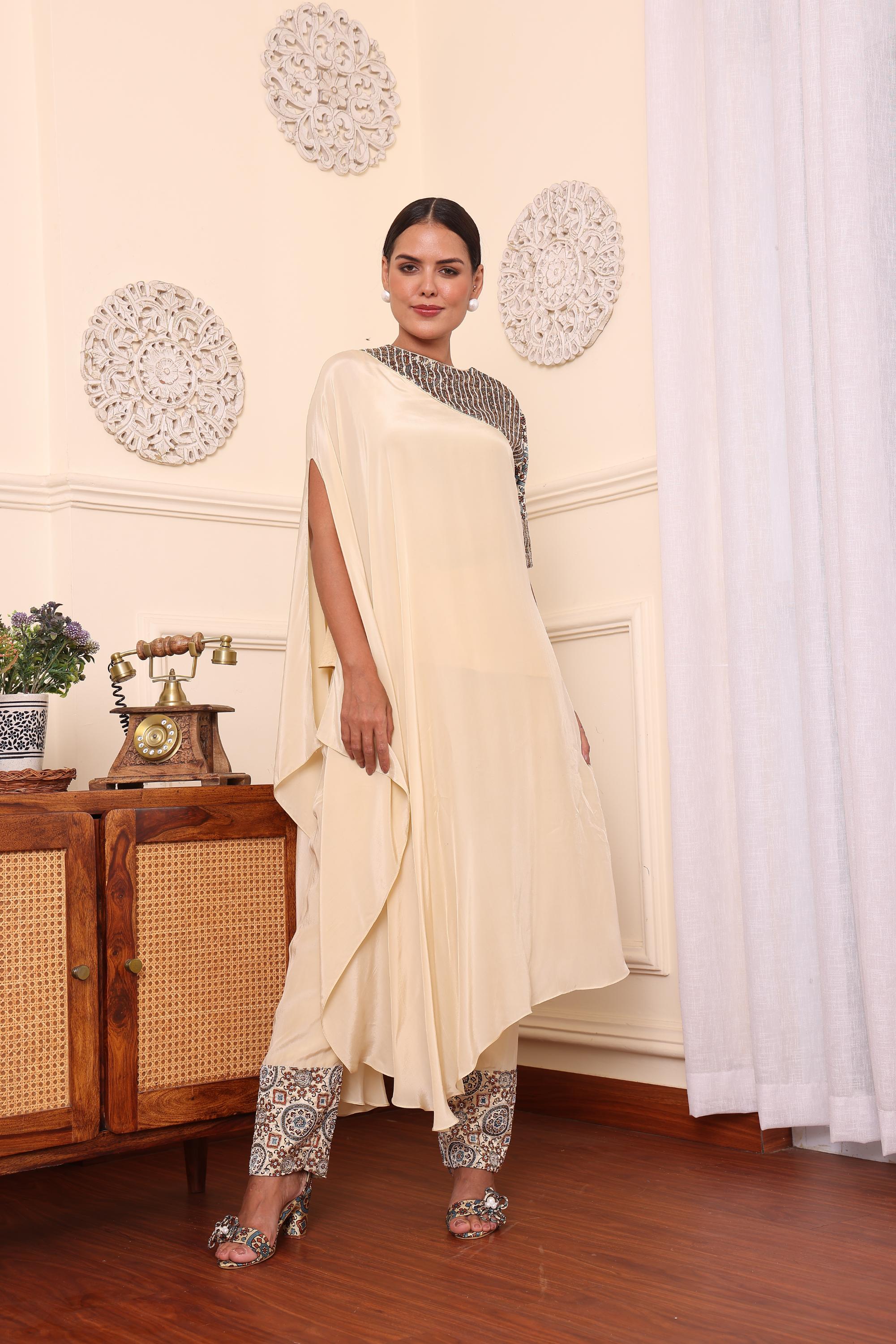 Beige Dress With Pants