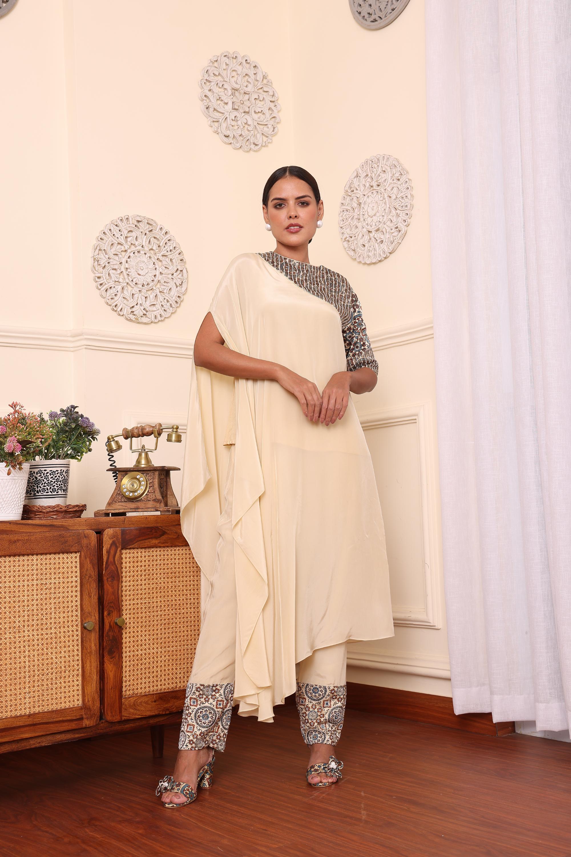 Beige Dress With Pants