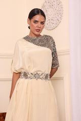 Beige Dress With Pants