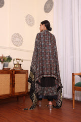 Black Embellished Anarkali With Pant And Dupatta