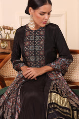 Black Embellished Anarkali With Pant And Dupatta