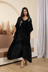 AFREEN: Black Embroidered Kaftan