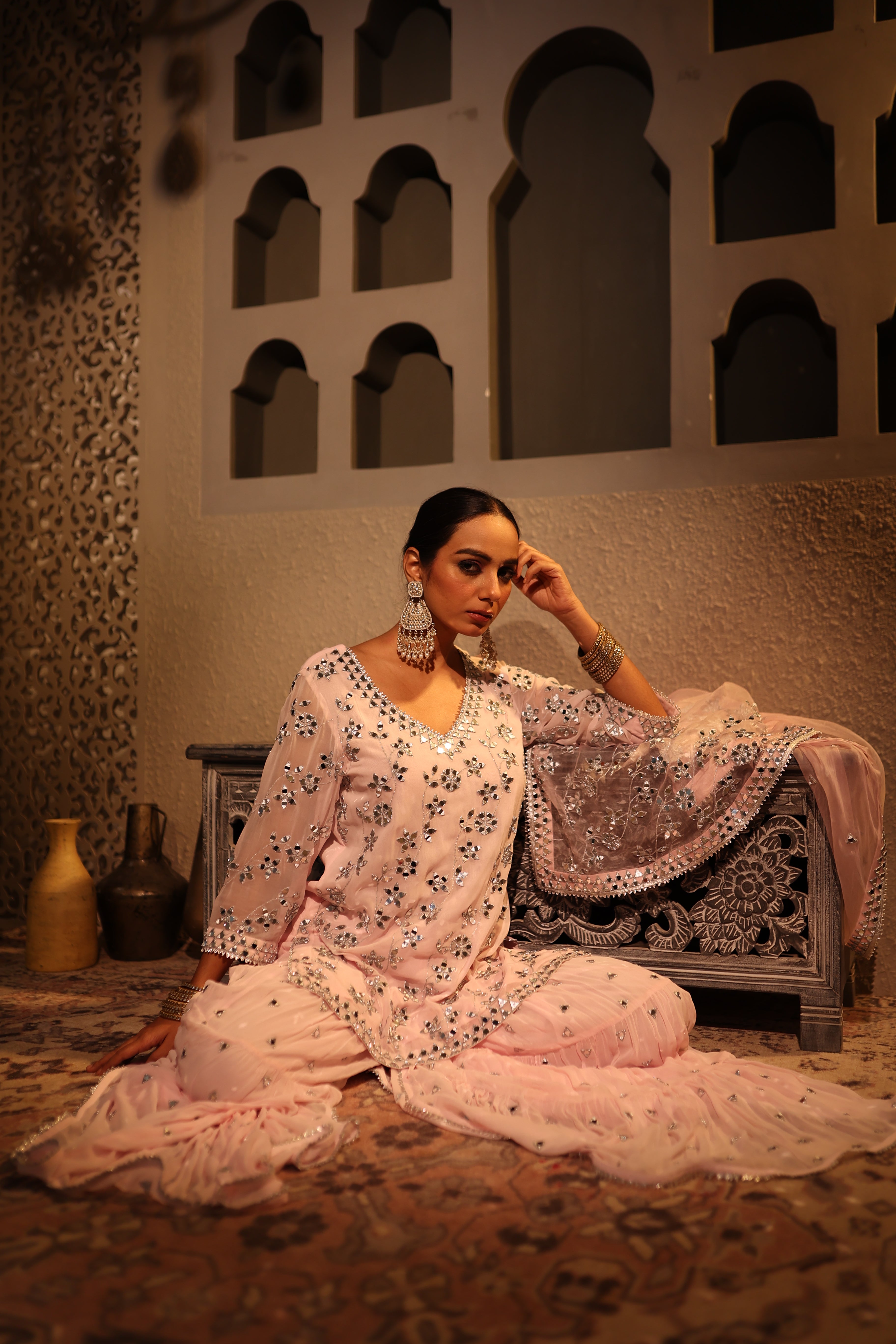 Nazakat Pink Gharara Set