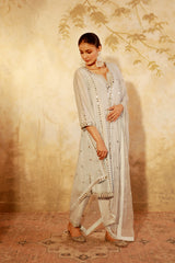 Nazakat Ice Blue Mirror Work Suit