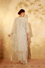 Nazakat Ice Blue Mirror Work Suit