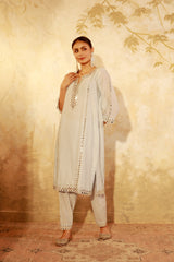Nazakat Ice Blue Mirror Work Suit