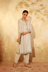 Nazakat Ice Blue Mirror Work Suit