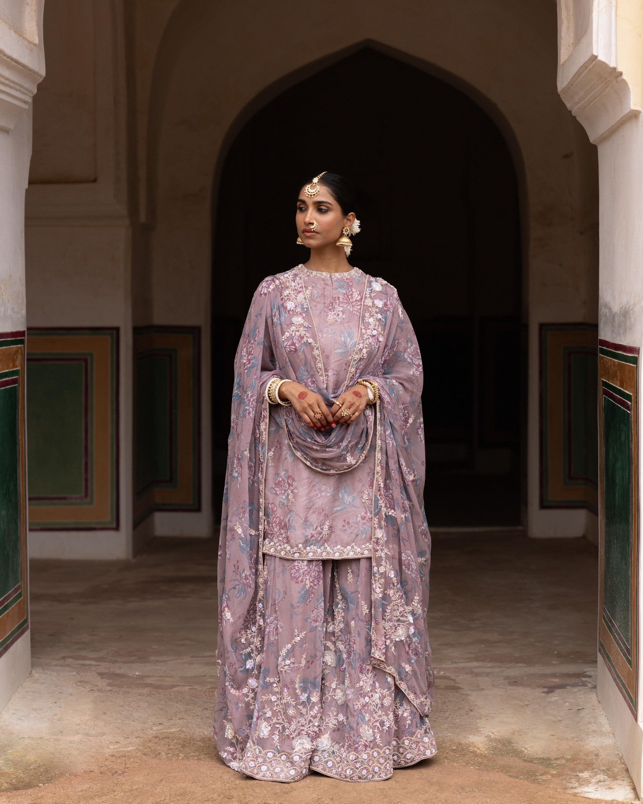 Ethereal Organza Layers Sharara Set | The Mahal