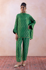 Bengaluru Silk Georgette Antique Jaal Flare Top & Pants
