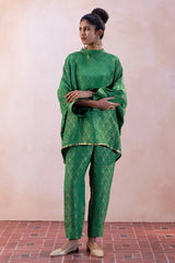 Bengaluru Silk Georgette Antique Jaal Flare Top & Pants