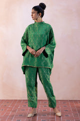 Bengaluru Silk Georgette Antique Jaal Flare Top & Pants