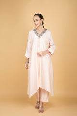 Ivory Hand Embroidered Kaftaan Kurta W/Pants