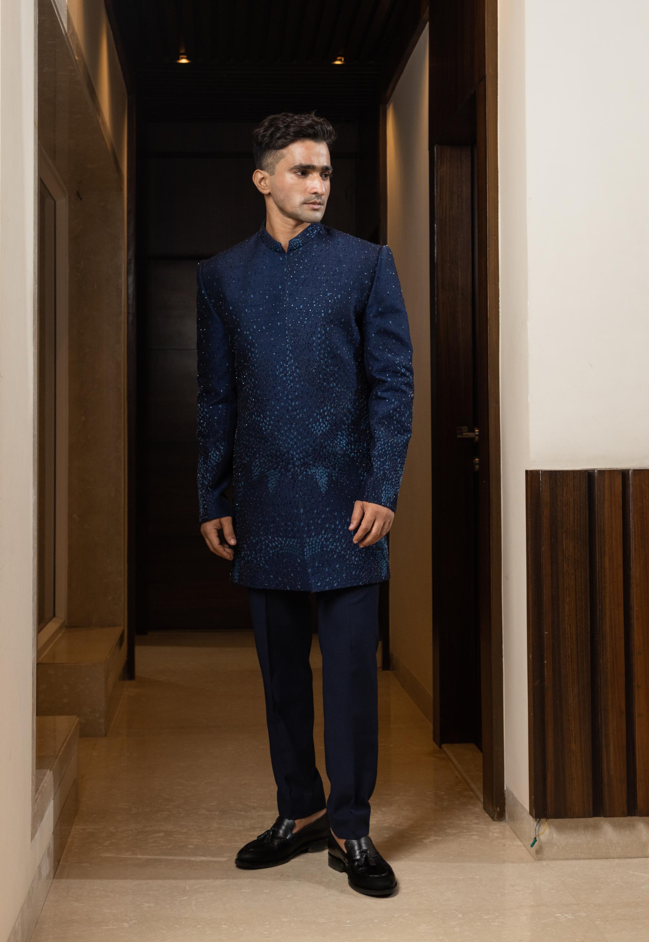 Sapphire Soiree Achkan Set