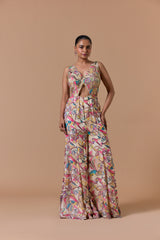 BEIGE PRINTED JUMPSUIT