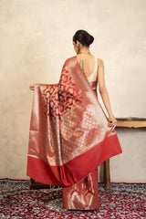 Red Pure Silk Banarasi Handloom Saree