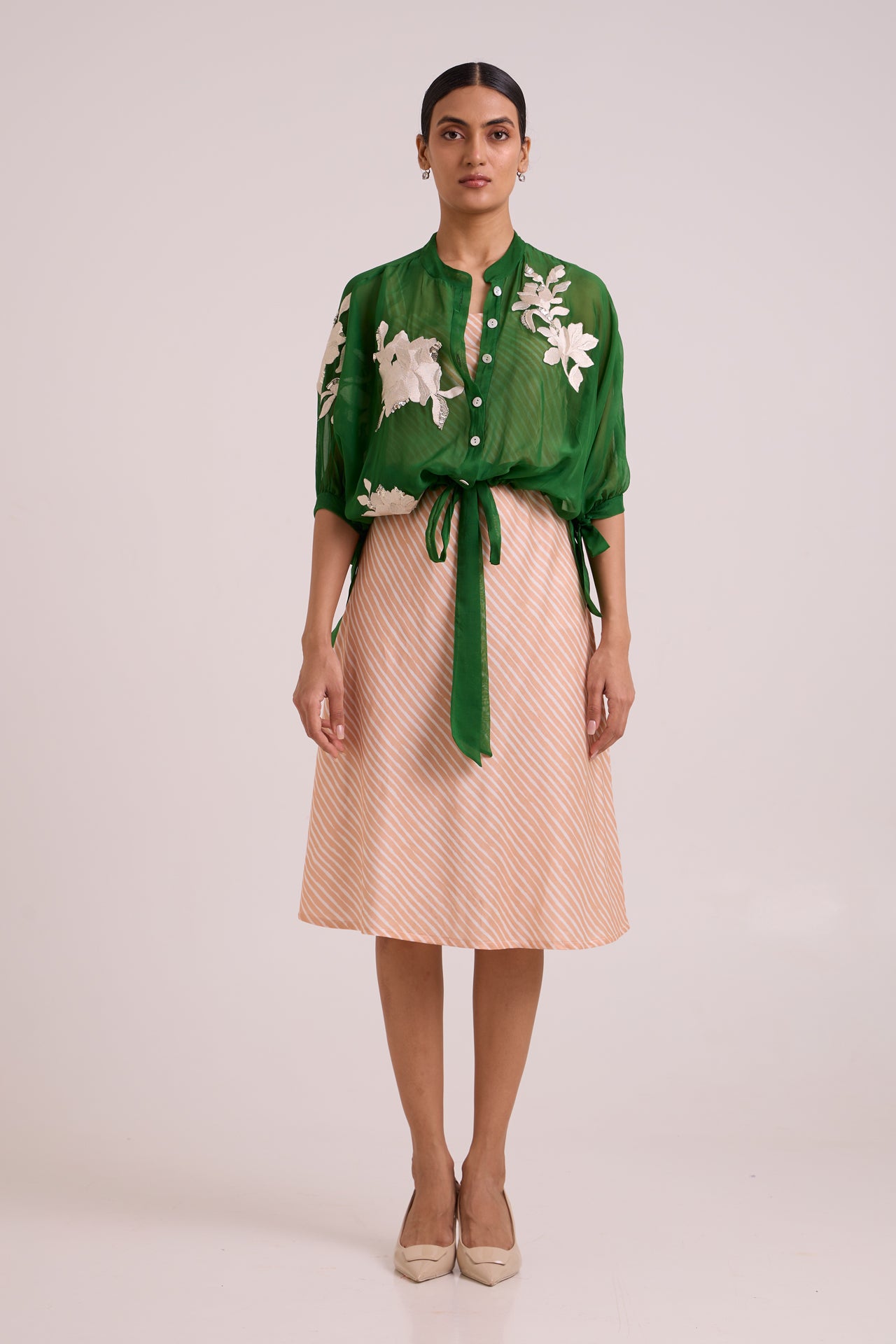 Green Emery - Sheer Bomber + Slip Dress