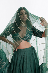 green lehenga