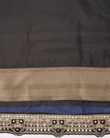 Black Pure Katan Brocade Banarasi Handloom Saree