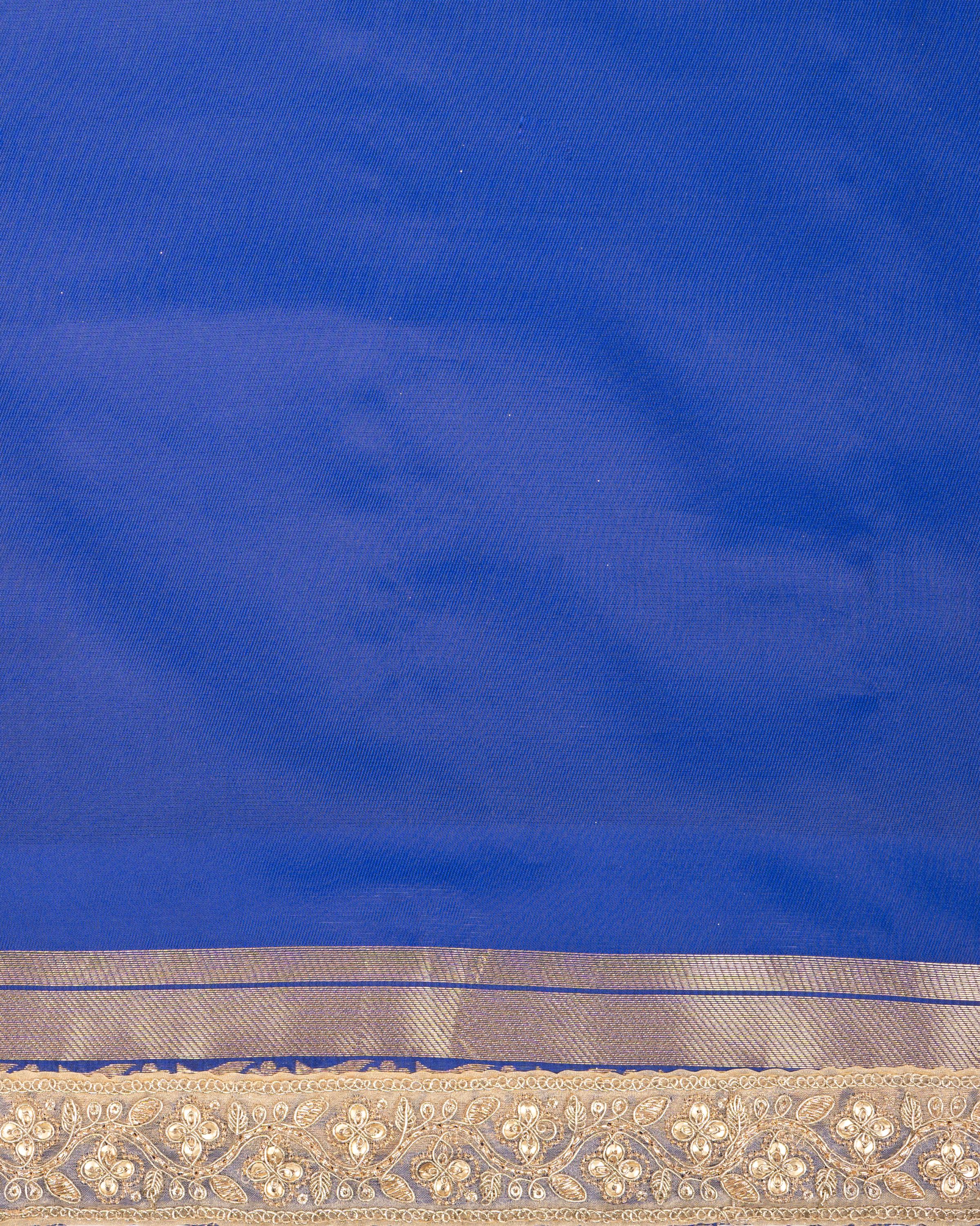 Blue Pure Katan Silk Brocade Banarasi Handloom Saree