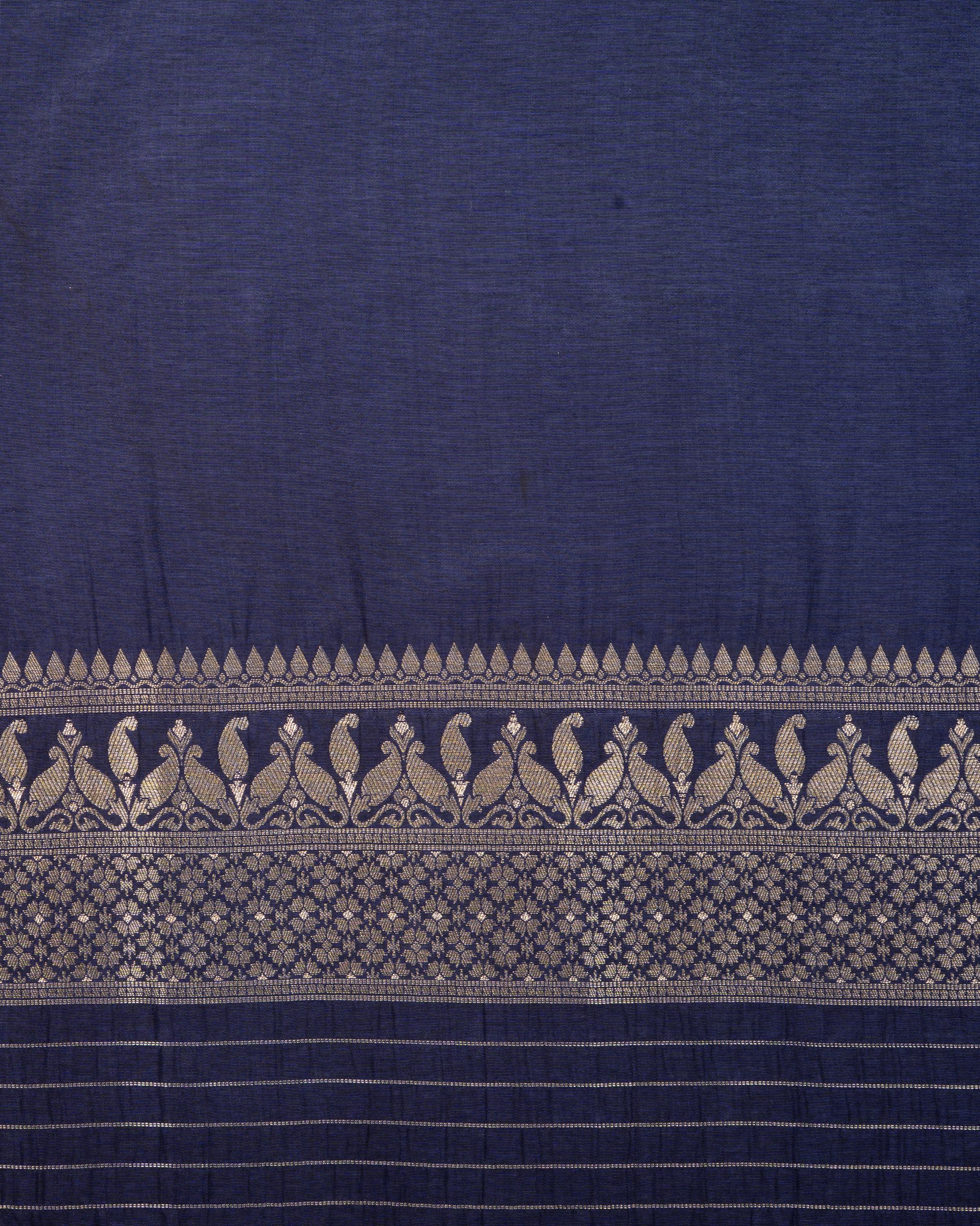 Navy Blue Pure Katan Silk Banarasi Handloom Saree