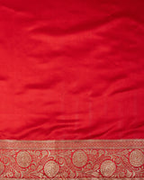 Red Pure Katan Satin silk Banarasi Handloom Saree