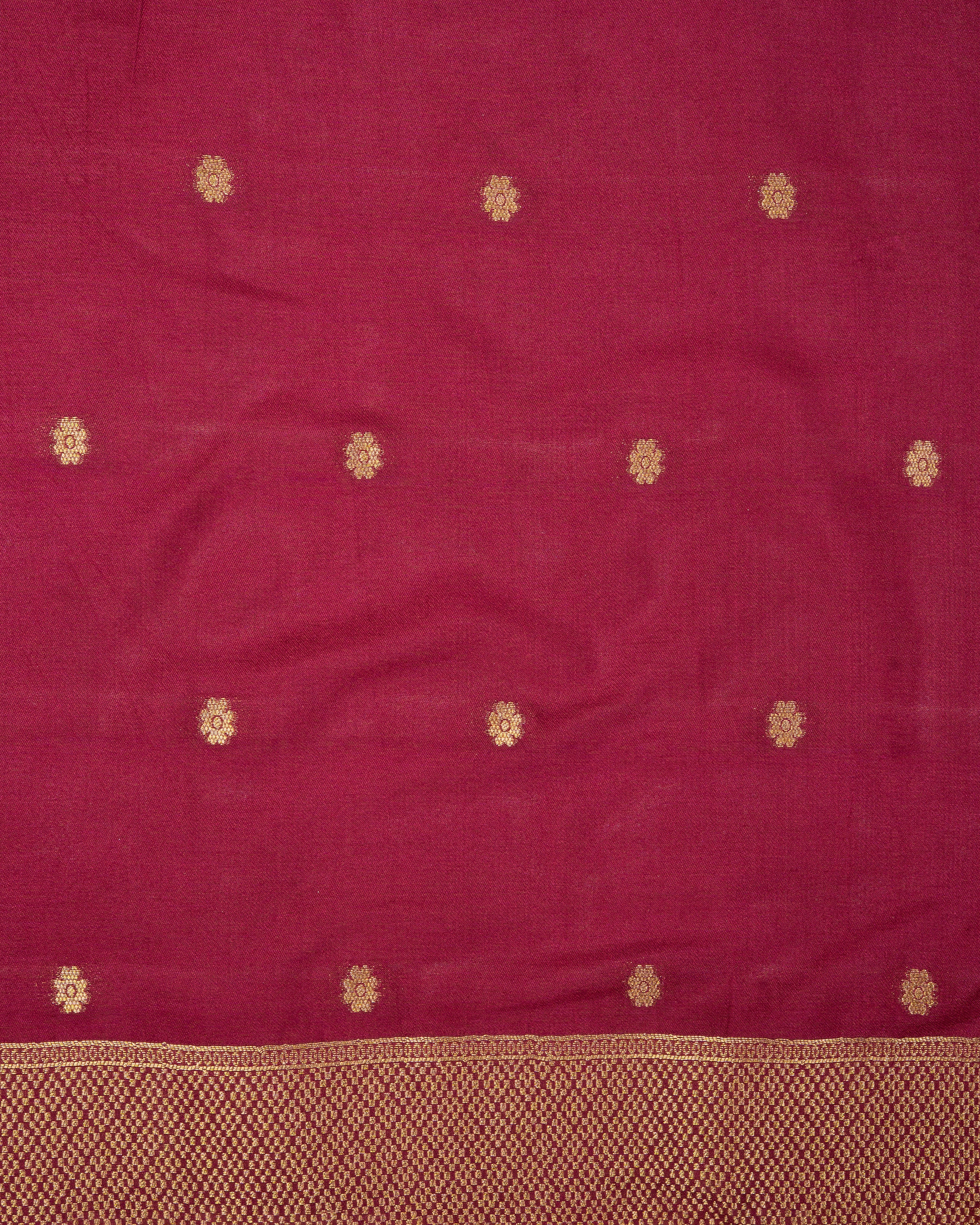 Maroon Pure Katan Silk Banarasi Handloom Saree