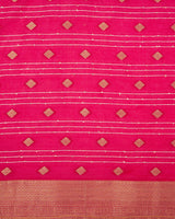 Rani Pink Pure Katan Banarasi Handloom Saree