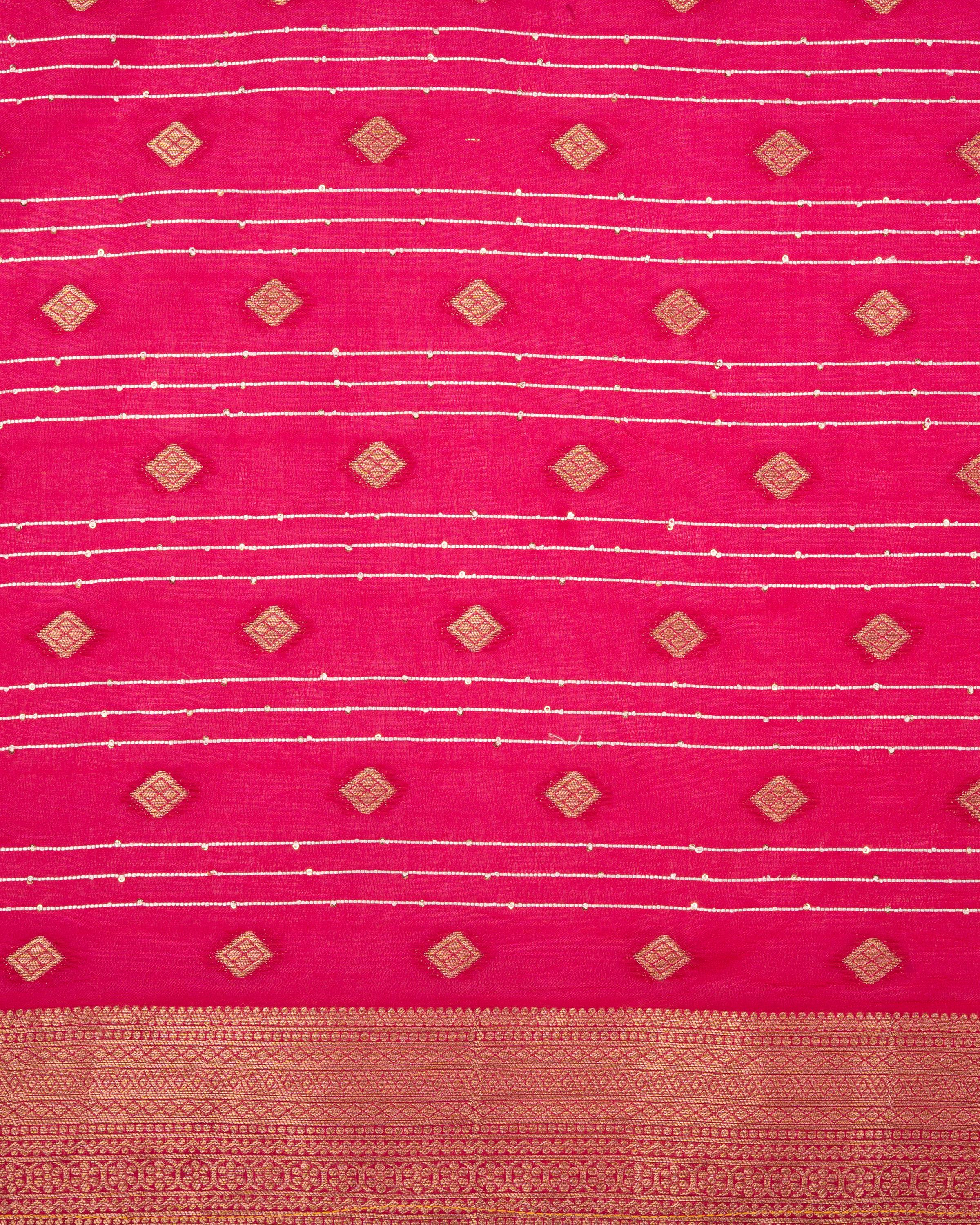 Rani Pink Pure Katan Banarasi Handloom Saree