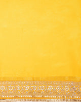 Yellow Pure Katan Silk Banarasi Handloom Saree