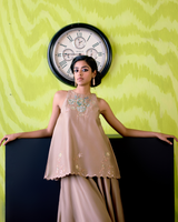 Mocha Crop Top with Sharara