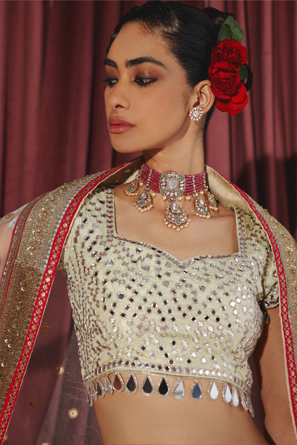 BANARASI BROCADE LEHENGA SET WITH CAPE