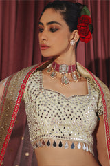 BANARASI BROCADE LEHENGA SET WITH CAPE