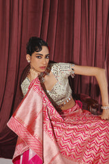 BANARASI BROCADE LEHENGA SET WITH CAPE