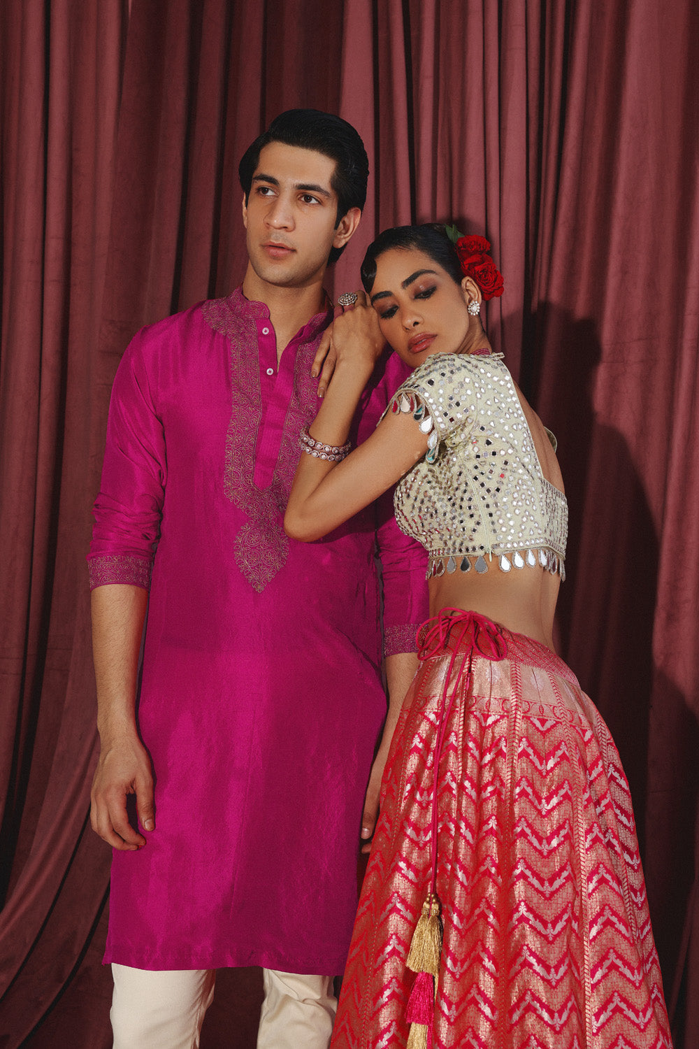 BANARASI BROCADE LEHENGA SET WITH CAPE