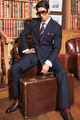 The Classic Navy Pinstripe Suit