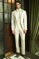 Off-White Pinstripe Ceremonial Ensemble