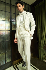 Off-White Pinstripe Ceremonial Ensemble