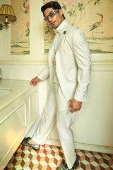 Off-White Pinstripe Ceremonial Ensemble