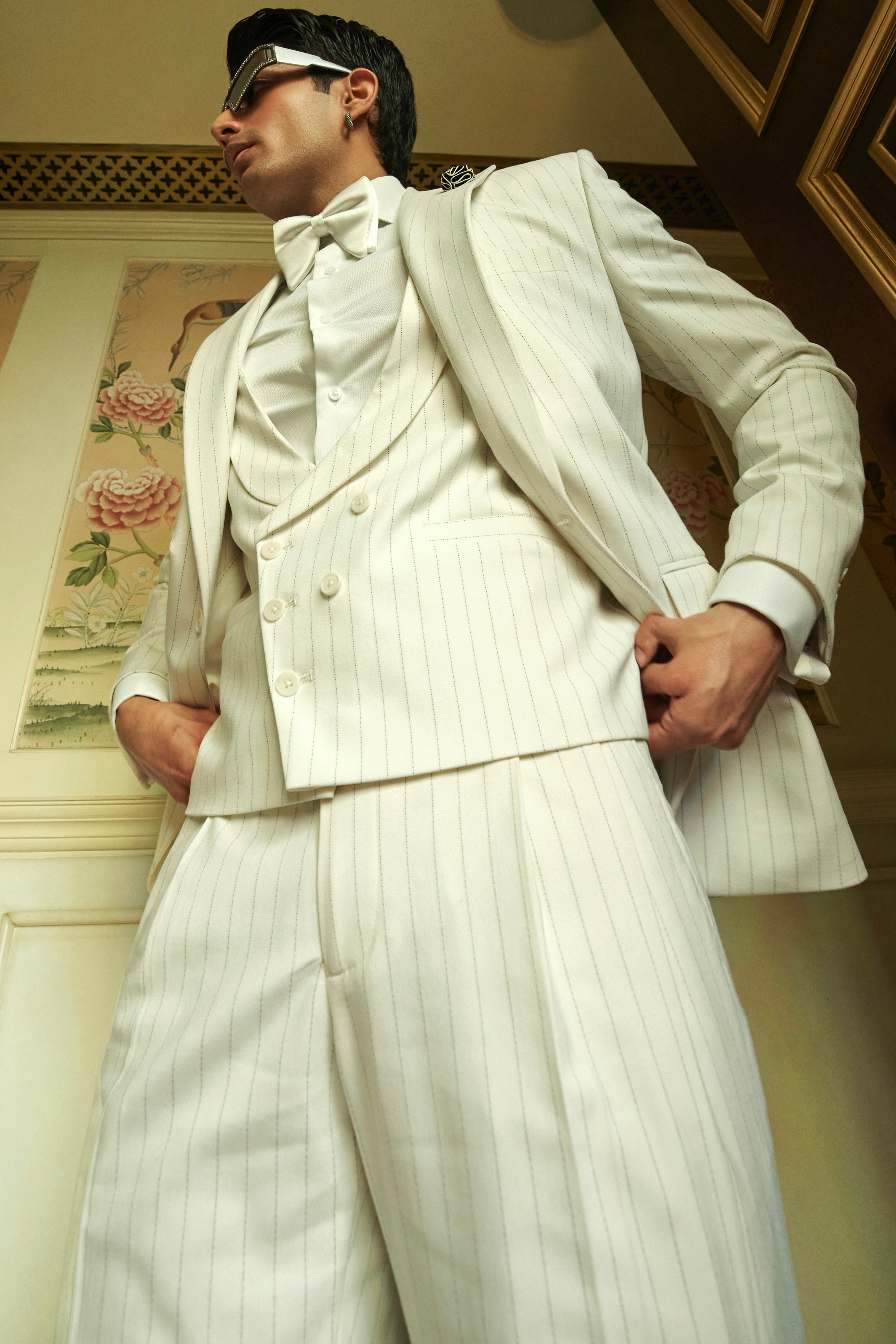 Off-White Pinstripe Ceremonial Ensemble