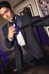 Navy Midnight Soirée Shawl Lapel Tuxedo Set