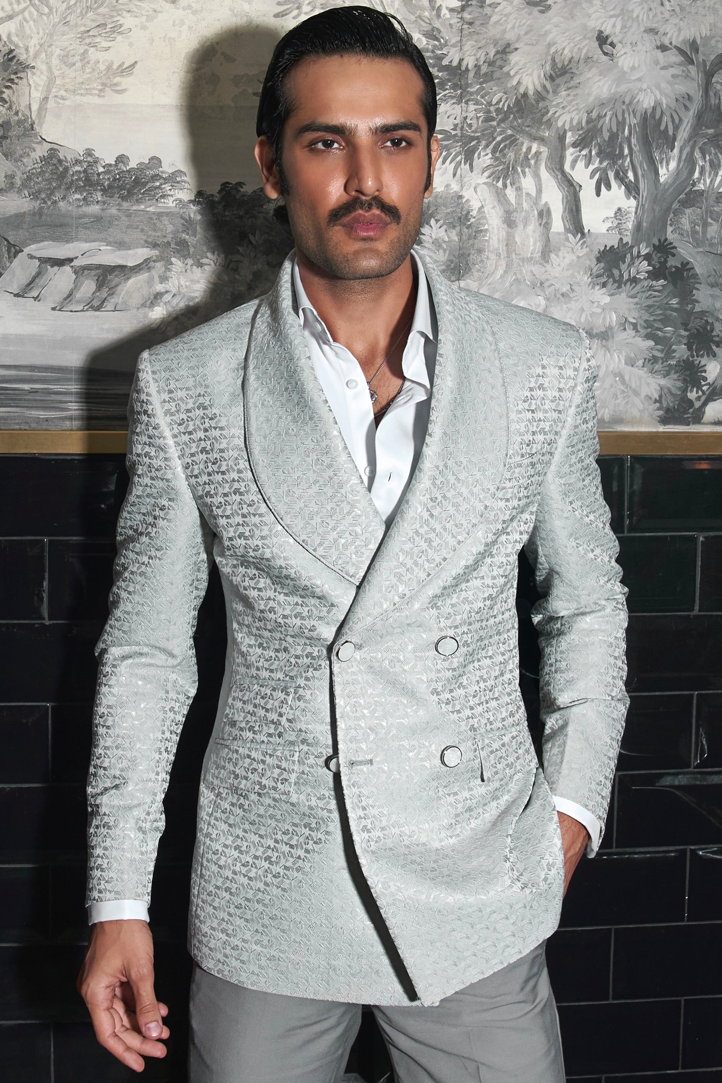 Silver Sterling Shawl Lapel Tuxedo Set