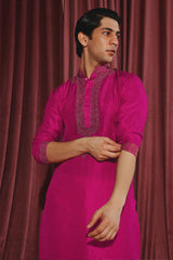 FUSCHIA KURTA WITH MARODIWORK