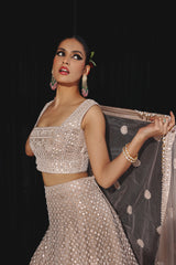 Mirrorwork and Beadwork Lehenga Set