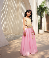 Yellow Embroidered Top with Plazzo
